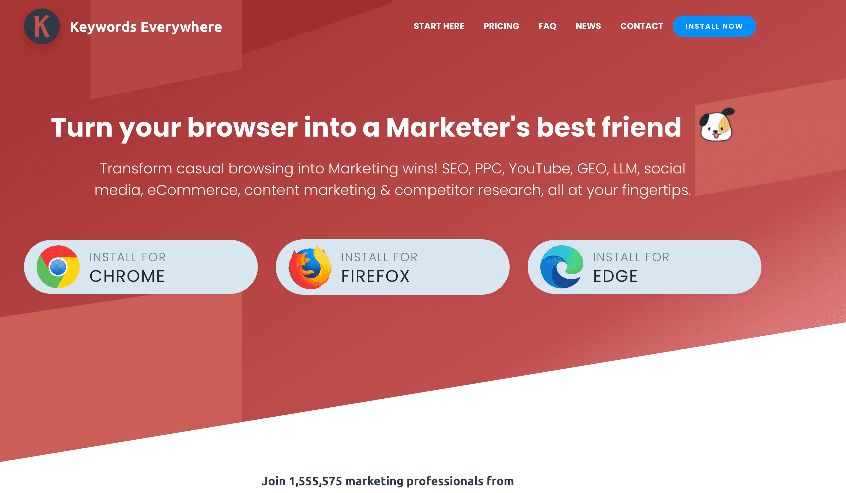 Keywords Everywhere browser extension showing volume and metrics overlaid on search results