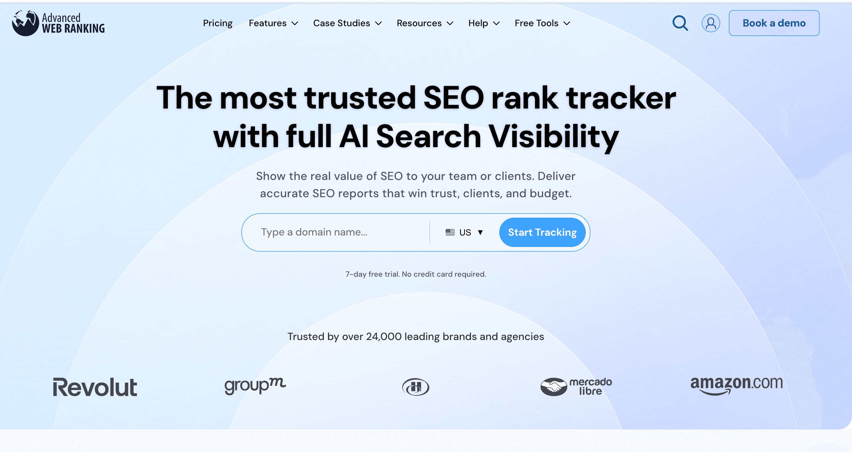 Advanced Web Ranking dashboard with multi-engine tracking and white-label client reports