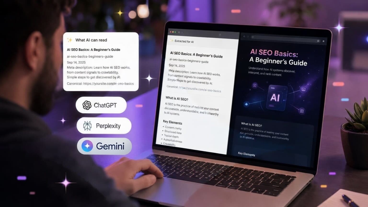 Extracted page text beside AI model pills