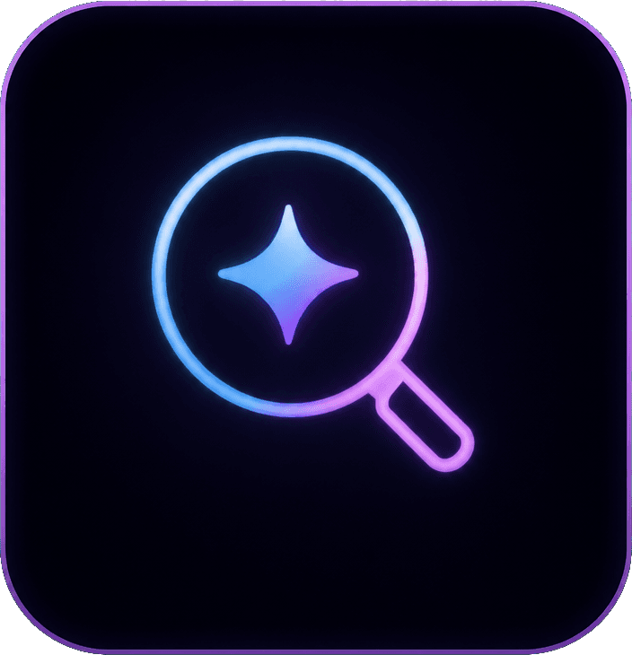 Magnifying glass with a sparkle, representing the AI SEO Page Inspector audit