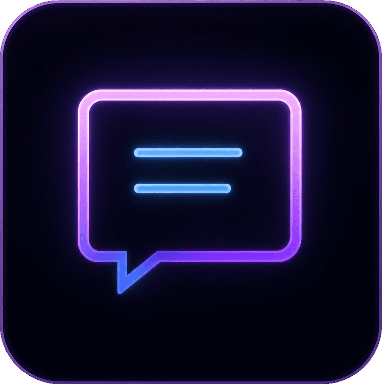 Chat bubble with lines of text, representing tracked AI prompts