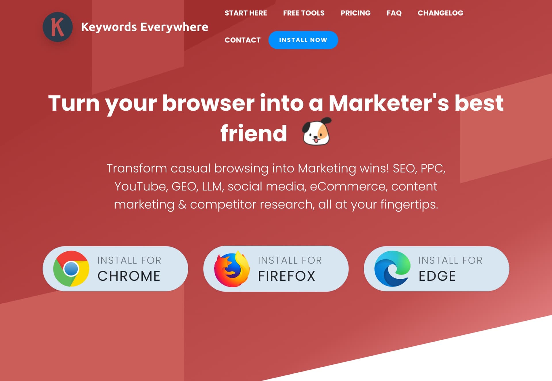 Keywords Everywhere homepage
