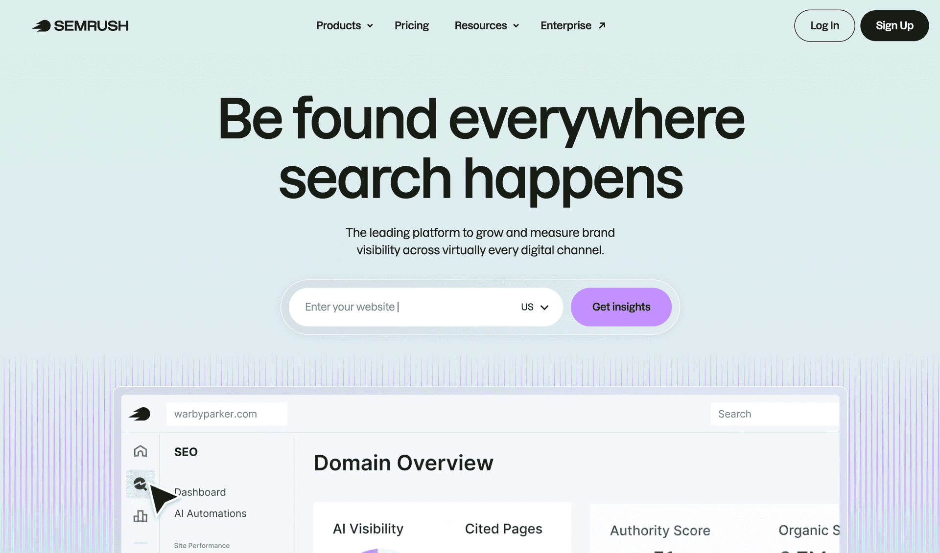 Semrush homepage