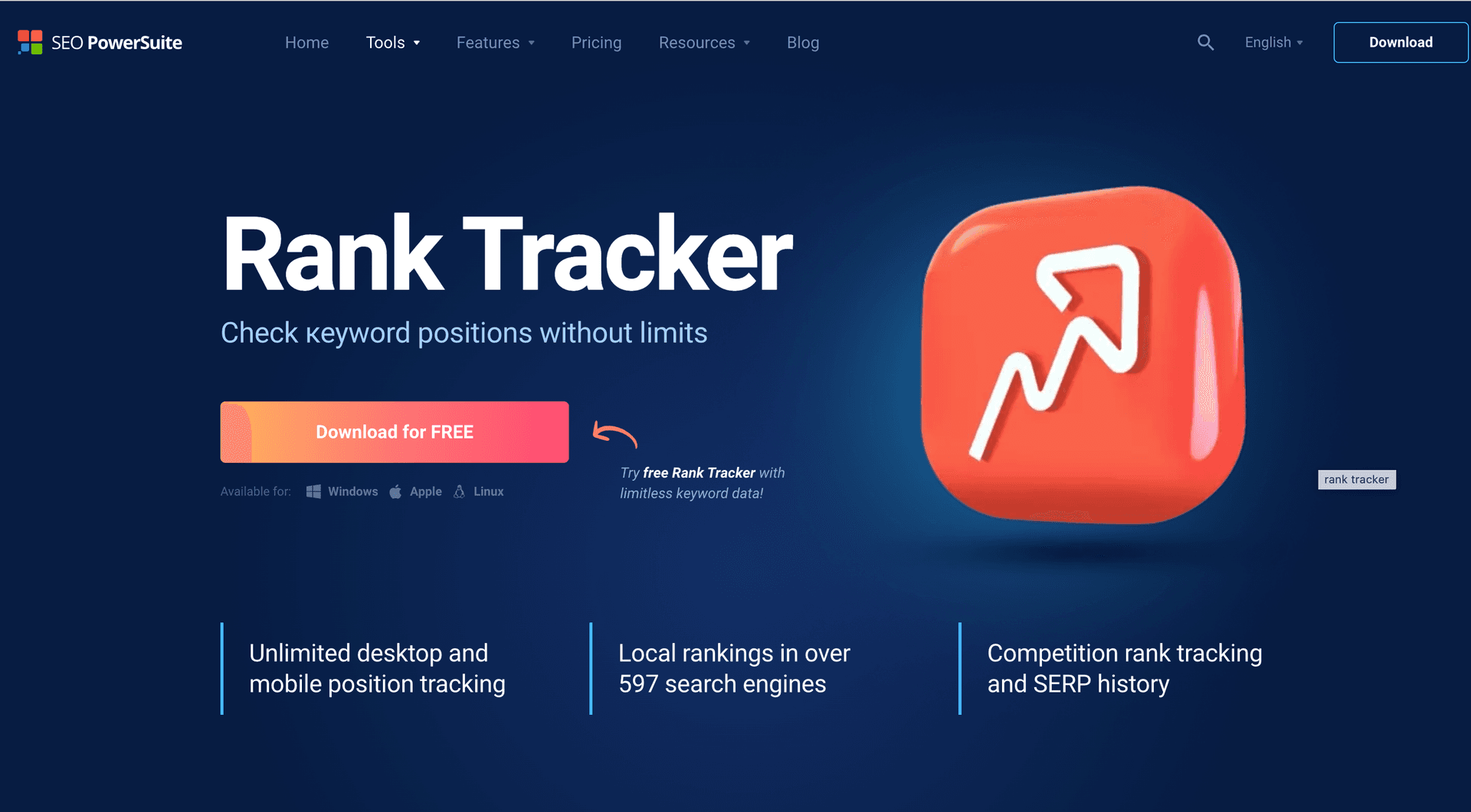 SEO PowerSuite Rank Tracker desktop app